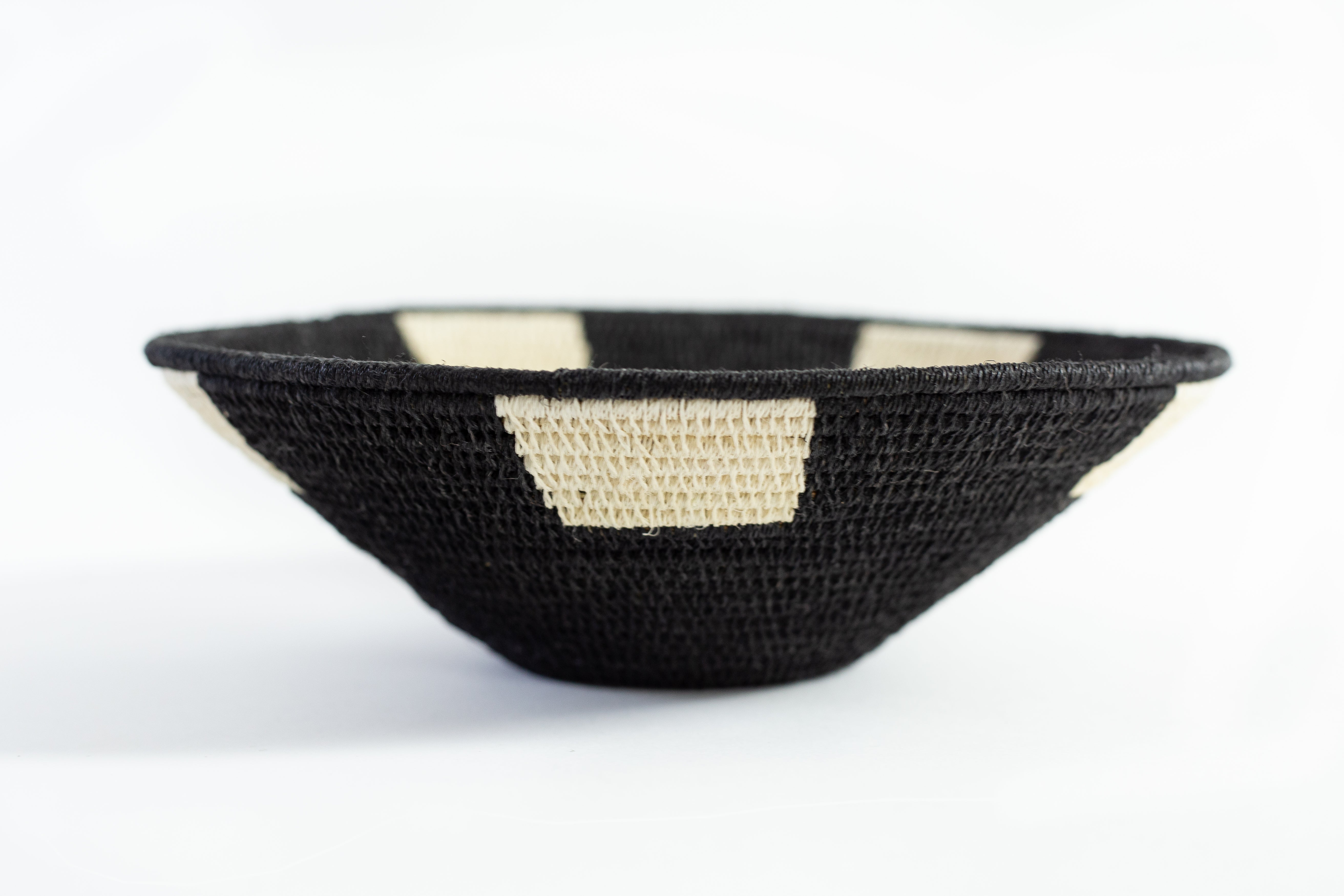 Small Black and White Sisal Basket by Alice
