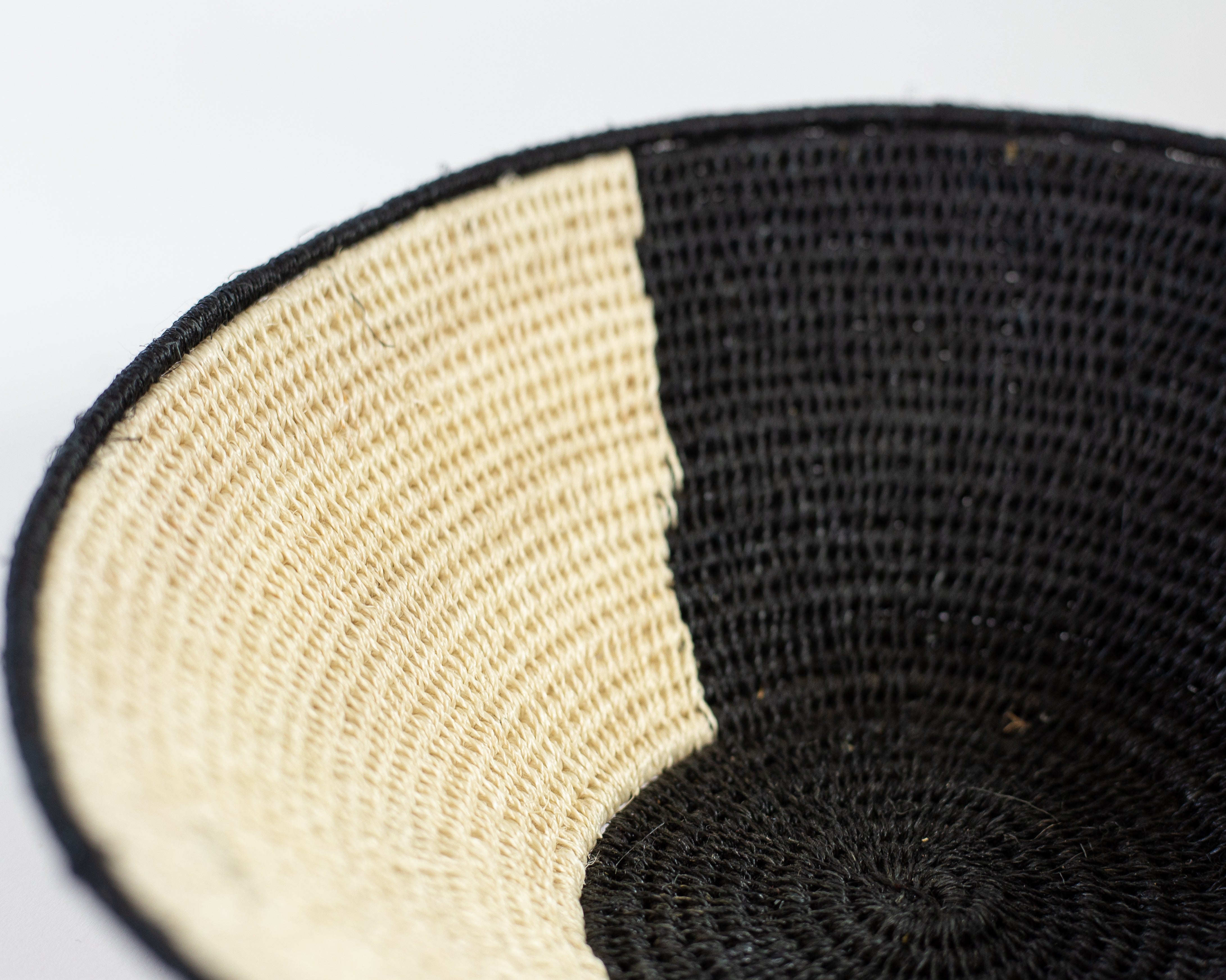 Black and White Sisal Basket by Ester