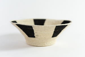 Small Black and White Striped Sisal Basket by Gabile